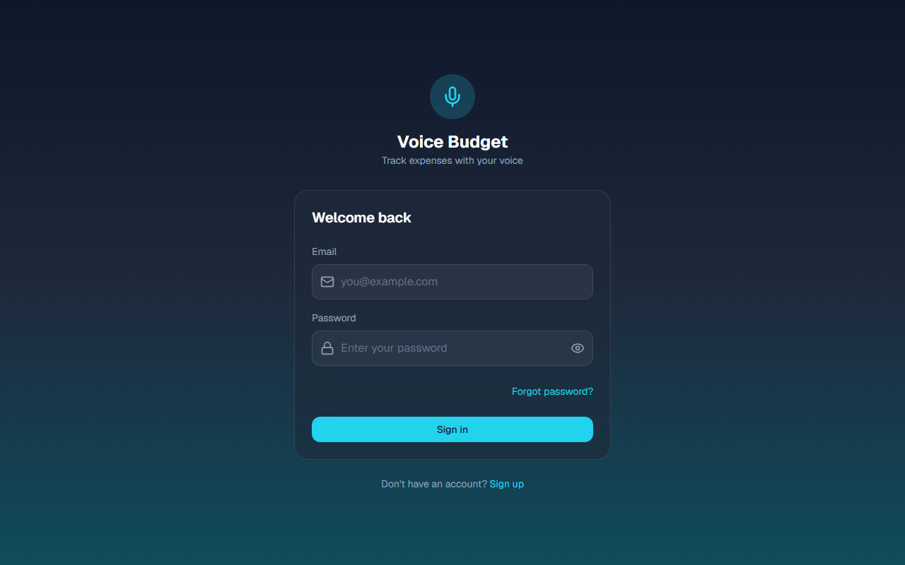 Voice Budget — голосовой трекер расходов