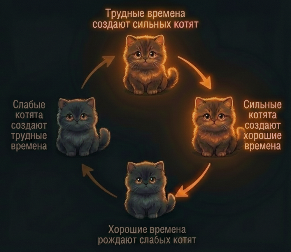 Трудные времена создают сильных котят — цикл обучения